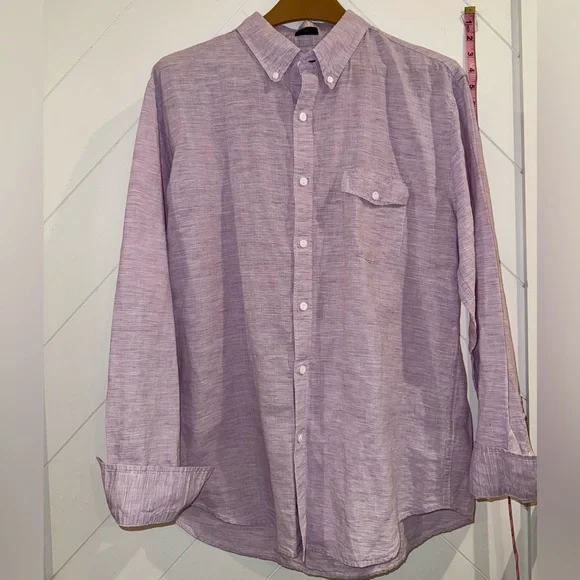 Like New Men’s J.Crew Baird McNutt Irish Linen Slim Fit Button-Down Shirt XL - Picture 4 of 10